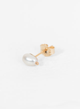 Irregular Pearl Stud Gold Single Earring by Wwake by Couverture & The Garbstore