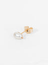 Irregular Pearl Stud Gold Single Earring by Wwake by Couverture & The Garbstore