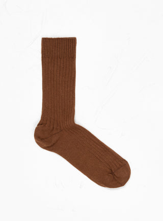 Rib Ankle Socks Brown by Baserange by Couverture & The Garbstore