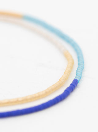 Short Miyuki Glass Bead Necklace Gold & Blue by Helena Rohner | Couverture & The Garbstore