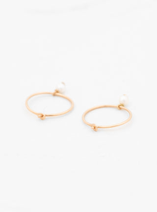 18k Tiny Pearl Small Hoop Earrings Gold & Pearl by Helena Rohner | Couverture & The Garbstore