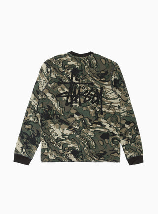 Basic Stock Logo Thermal T-shirt Green Camo by Stüssy by Couverture & The Garbstore