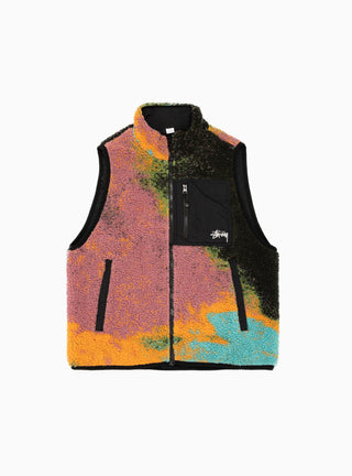 Jacquard Dye Sherpa Vest Berry by Stüssy by Couverture & The Garbstore