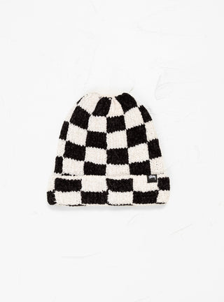 Crochet Checkered Beanie Black & White by Stüssy by Couverture & The Garbstore