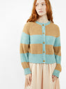 Foxtail Cardigan Sand & Light Blue Stripe by YMC by Couverture & The Garbstore