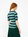 Charlotte T-shirt Green & Navy Stripe by YMC | Couverture & The Garbstore
