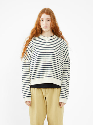 Almost Grown Sweatshirt Ecru & Navy Stripe by YMC | Couverture & The Garbstore