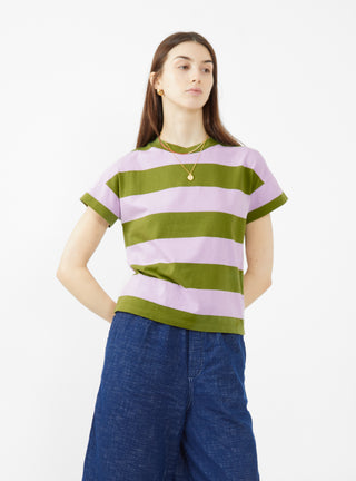 Vogue T-Shirt Pink & Olive Stripe - Bellerose
