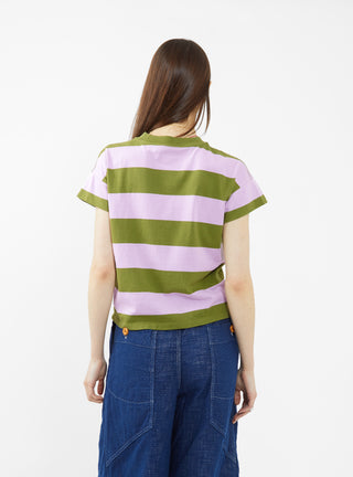 Vogue T-Shirt Pink & Olive Stripe by Bellerose | Couverture & The Garbstore