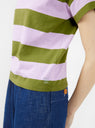 Vogue T-Shirt Pink & Olive Stripe by Bellerose | Couverture & The Garbstore