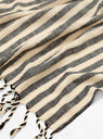 Karam Cotton & Linen Towel Black & Cream by Mizar & Alcor | Couverture & The Garbstore