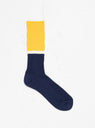Bicolour Ribbed Crew Socks Yellow & Navy by ROTOTO | Couverture & The Garbstore