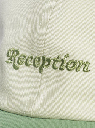 Classic Logo 6-panel Cap Bone White & Smoke Green by Reception by Couverture & The Garbstore