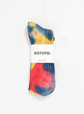 Tie Dye Chunky Ribbed Crew Socks Red & Blue by ROTOTO | Couverture & The Garbstore