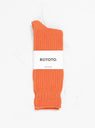 Cotton Waffle Crew Socks Orange by ROTOTO | Couverture & The Garbstore