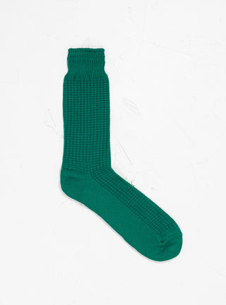 Cotton Waffle Crew Socks Sea Green by ROTOTO | Couverture & The Garbstore