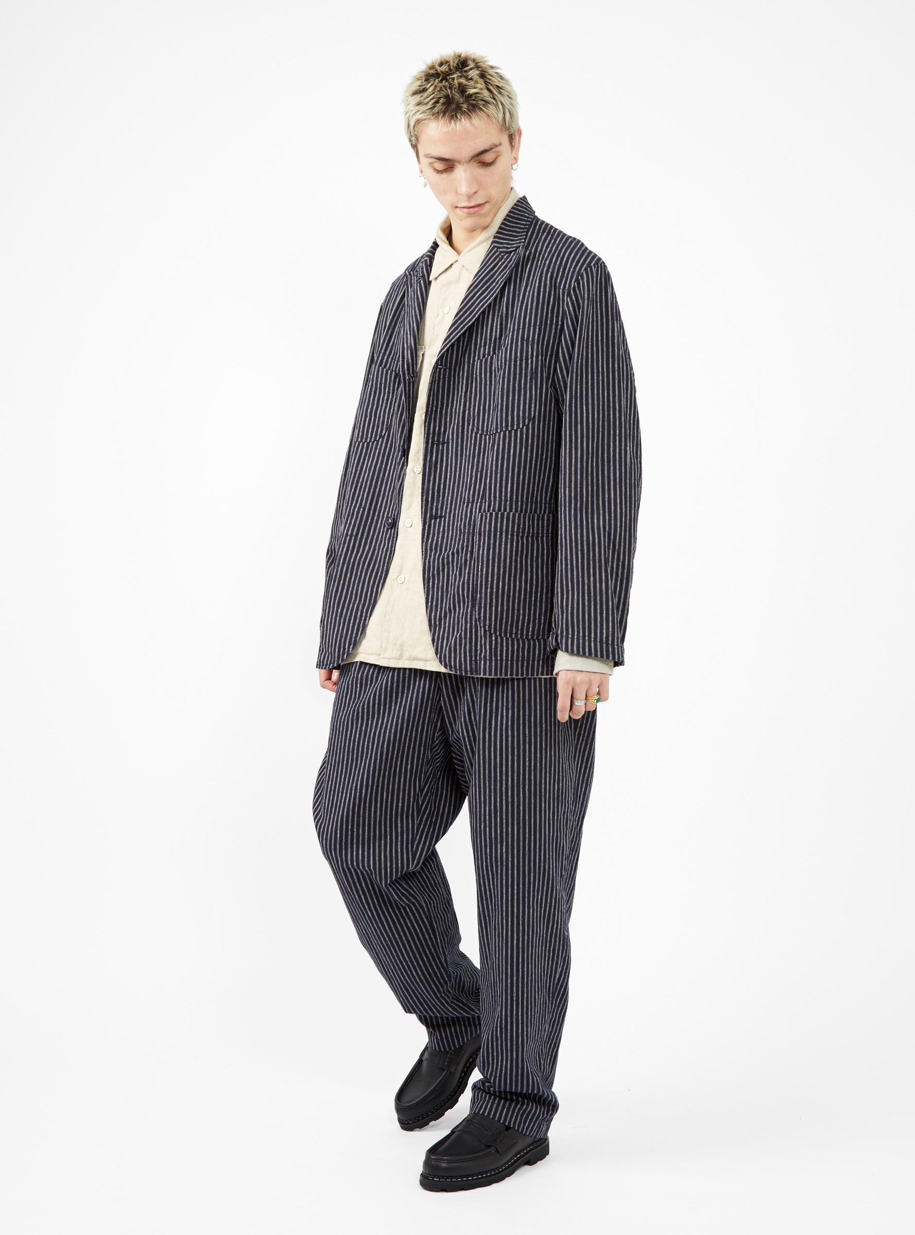 Carlyle LC Trousers Navy & Grey Stripe