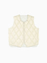 Reversible Quilted Vest Cream by Stüssy by Couverture & The Garbstore