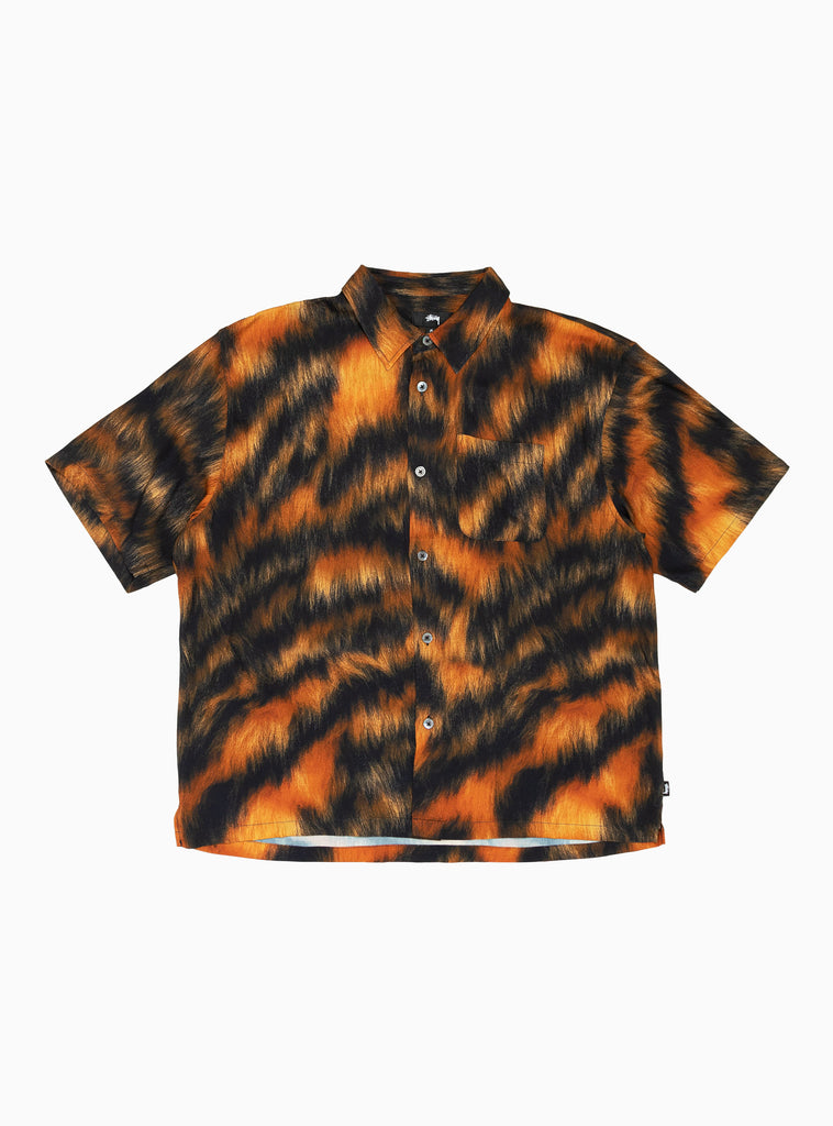 Fur Print Shirt Black & Orange Tiger by Stüssy | Couverture & The Garbstore