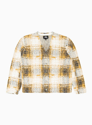 Hairy Plaid Cardigan Gold by Stüssy by Couverture & The Garbstore