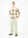 Hairy Plaid Cardigan Gold by Stüssy by Couverture & The Garbstore