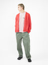 Brushed Cardigan Red by Stüssy by Couverture & The Garbstore