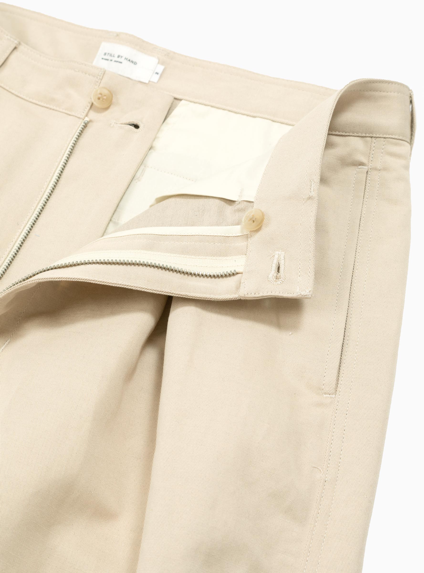 Inverted Box Pleat Trousers Light Beige by Still By Hand | Couverture ...