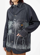12oz Palm Tree Jacquard Coverall Indigo by Kapital | Couverture & The Garbstore