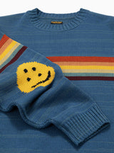 5G Knit Rainbow Smilie Sweater Blue by Kapital | Couverture & The Garbstore
