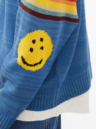 5G Knit Rainbow Smilie Sweater Blue by Kapital | Couverture & The Garbstore
