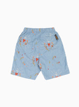 Corazon Embroidered Easy Shorts Blue by Kapital | Couverture & The Garbstore