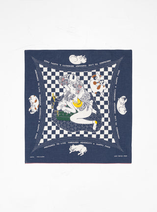 No Cry Fastcolour Selvedge Bandana Navy by Kapital | Couverture & The Garbstore