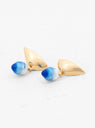 Pearl Lobe Earrings - Gold Blue by Lady Grey | Couverture & The Garbstore