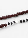 Long Venetian Glass Bead Necklace Black, Cream & Burgundy by NORTH WORKS | Couverture & The Garbstore