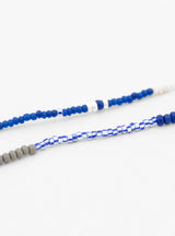 Long Venetian Glass Bead Necklace Grey & Blue by NORTH WORKS | Couverture & The Garbstore