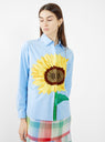 Alma Hand Embroidered Cotton Shirt Blue by Mii Collection | Couverture & The Garbstore