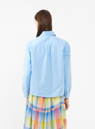 Alma Hand Embroidered Cotton Shirt Blue by Mii Collection | Couverture & The Garbstore