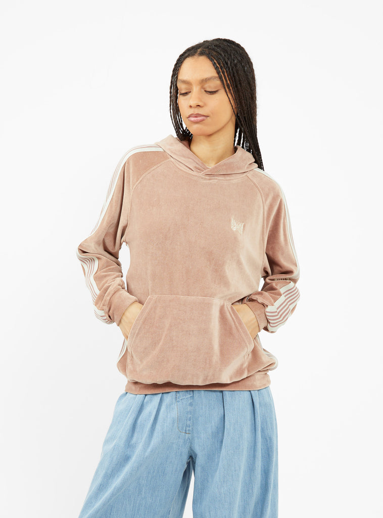 Velour Track Hoodie Rose Pink by Needles | Couverture & The Garbstore