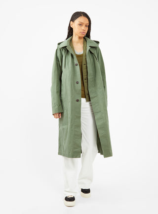Army Waxed Cotton Trench Coat Marshal Green by Girls of Dust | Couverture & The Garbstore