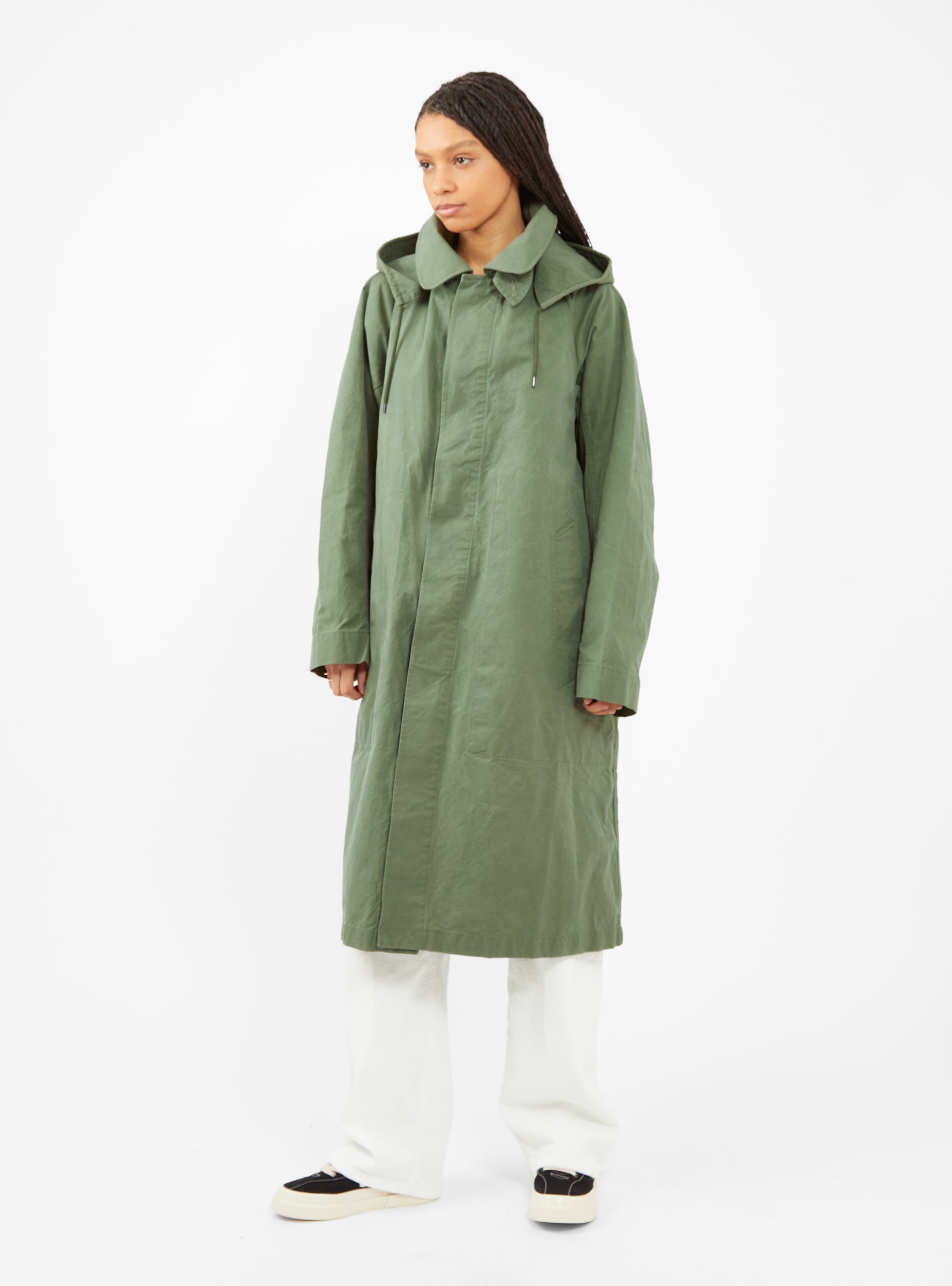 Army Waxed Cotton Trench Coat Marshal Green by Girls of Dust ...