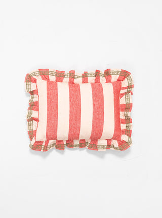 Sirkus Stripe Embroidered Cushion Strawberry Red by Projektityyny by Couverture & The Garbstore