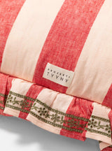 Sirkus Stripe Embroidered Cushion Strawberry Red by Projektityyny | Couverture & The Garbstore