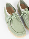 Wallabee Shoes Pale Green Nubuck by Clarks Originals | Couverture & The Garbstore