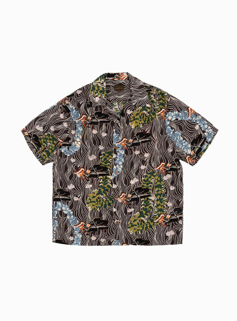 Piano Printed Short Sleeve Shirt Black by Kapital | Couverture & The Garbstore