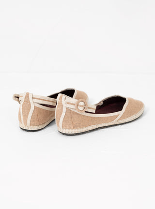 Cordelia Linen Shoes Beige & White by Flabelus by Couverture & The Garbstore