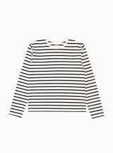 Smilie Patch Stripe Long Sleeve Tee Black & Ecru by Kapital | Couverture & The Garbstore