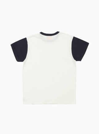 La'ie Short Sleeve T-shirt Off White & Dark Navy by Sunray Sportswear by Couverture & The Garbstore