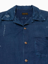 Bandana Linen Short Sleeve Shirt Indigo by KAPITAL | Couverture & The Garbstore