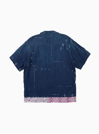 Bandana Linen Short Sleeve Shirt Indigo by KAPITAL by Couverture & The Garbstore