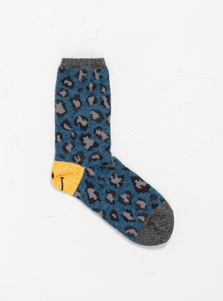 84Yarns Smilie Leopard Socks Blue by Kapital by Couverture & The Garbstore